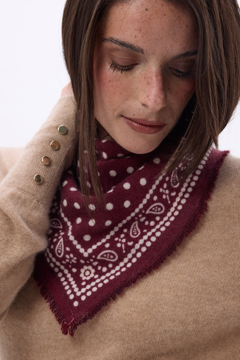 Petit Bandana Dotty - Bordeaux - Femme