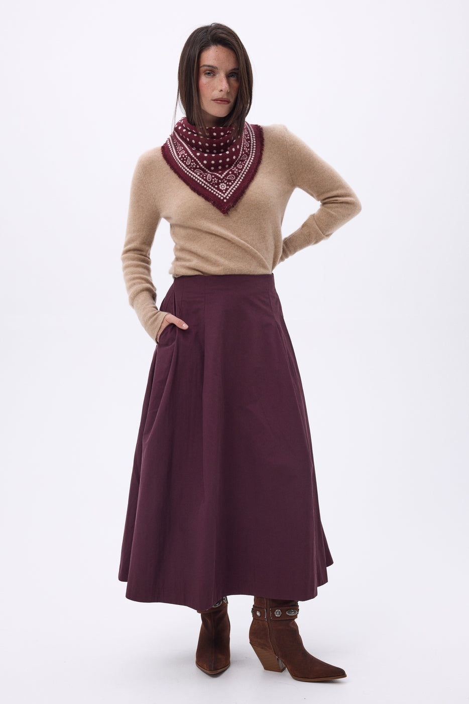 Petit Bandana Dotty - Bordeaux - Femme