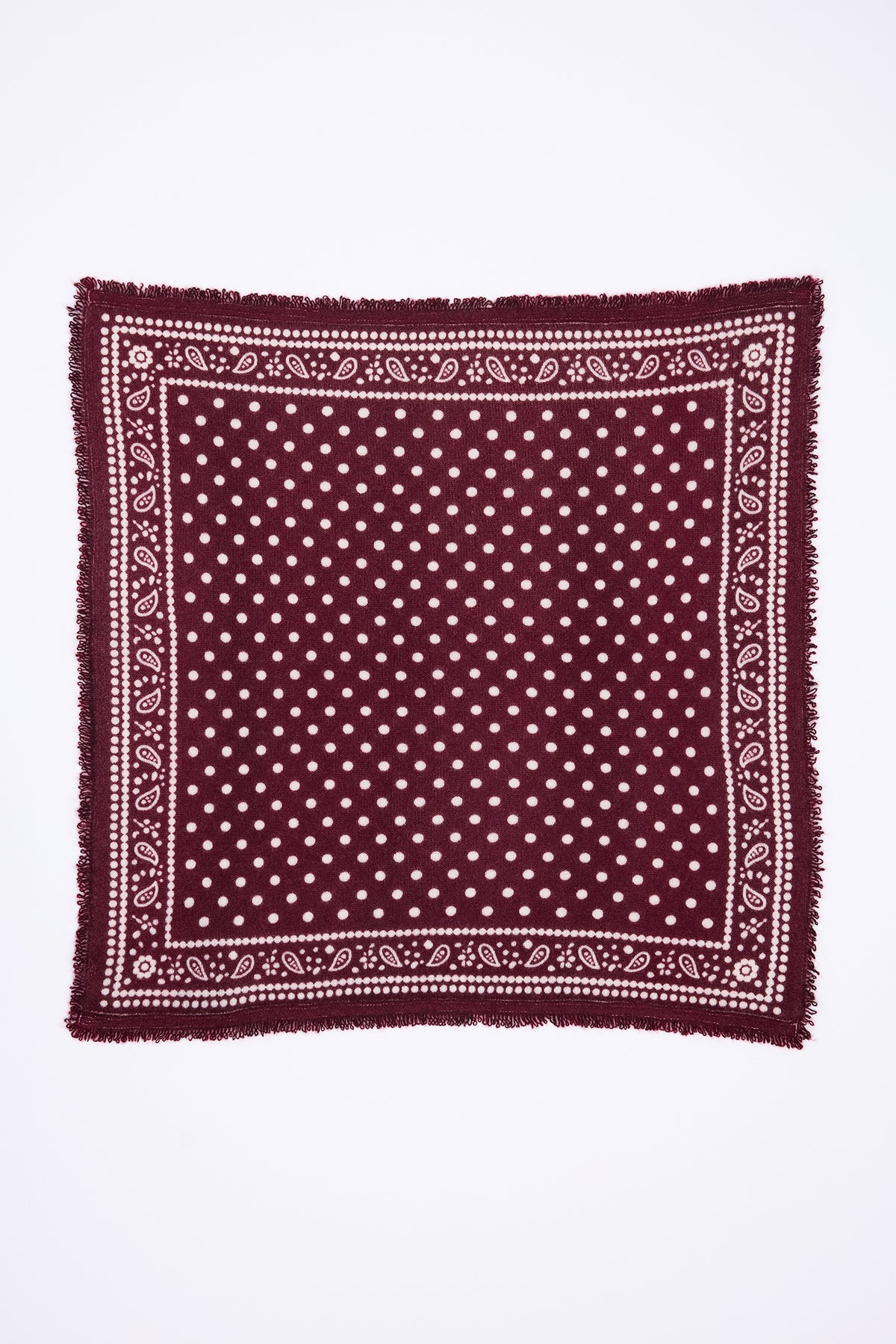Bandana piccola Dotty - Bordeaux - Uomo - 100% Cashmere