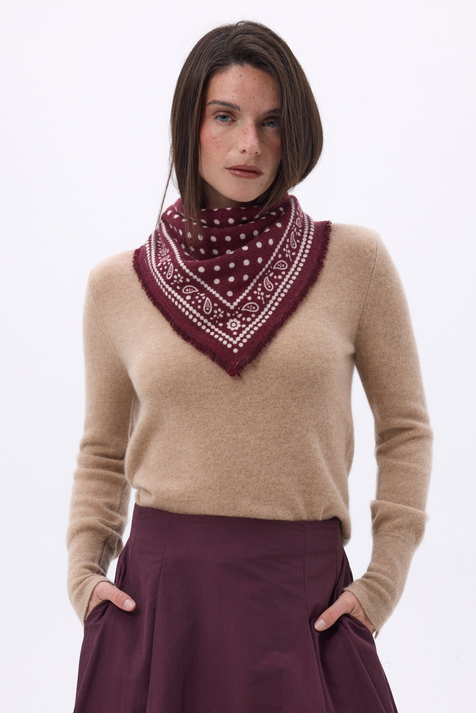 Petit Bandana Dotty - Bordeaux - Femme