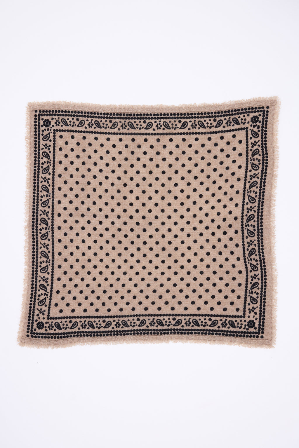 Bandana Piccola Dotty - Beige Crema - Donna - 100% Cashmere