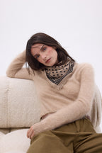 Small Dotty Bandana - Cream Beige - Women