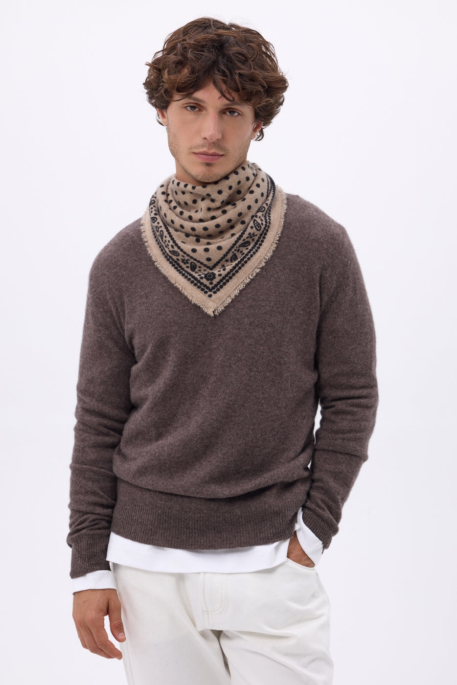 Small Dotty Bandana - Cream Beige - Men