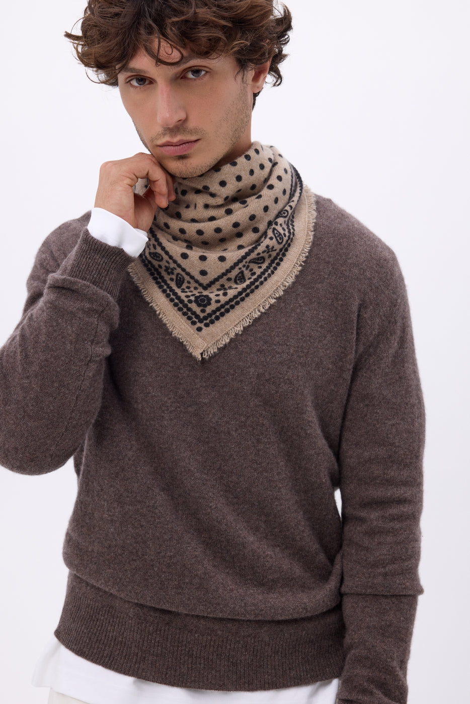 Small Dotty Bandana - Cream Beige - Men