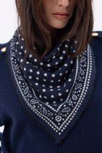Bandana pequeño Dotty - Azul marino - Mujer