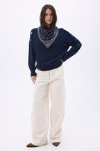 Bandana pequeño Dotty - Azul marino - Mujer