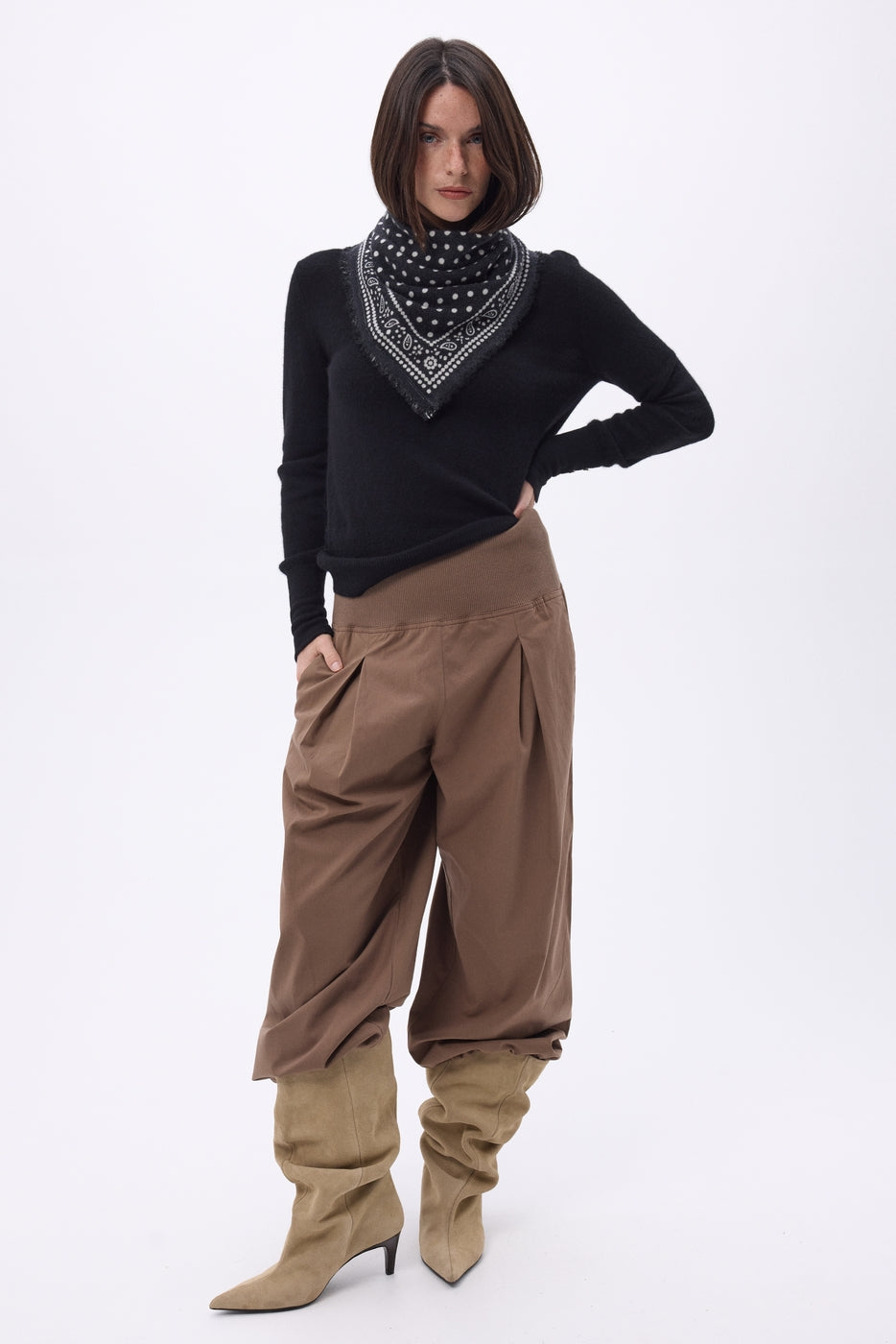 Bandana pequeño Dotty - Negro - Mujer
