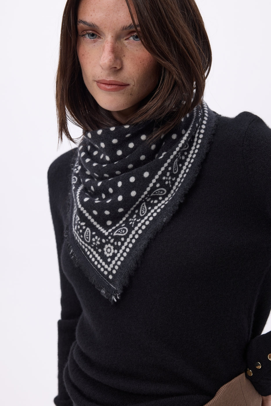 Bandana pequeño Dotty - Negro - Mujer