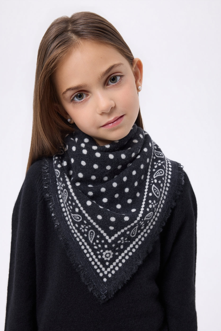 Small Dotty Bandana - Black - Kids