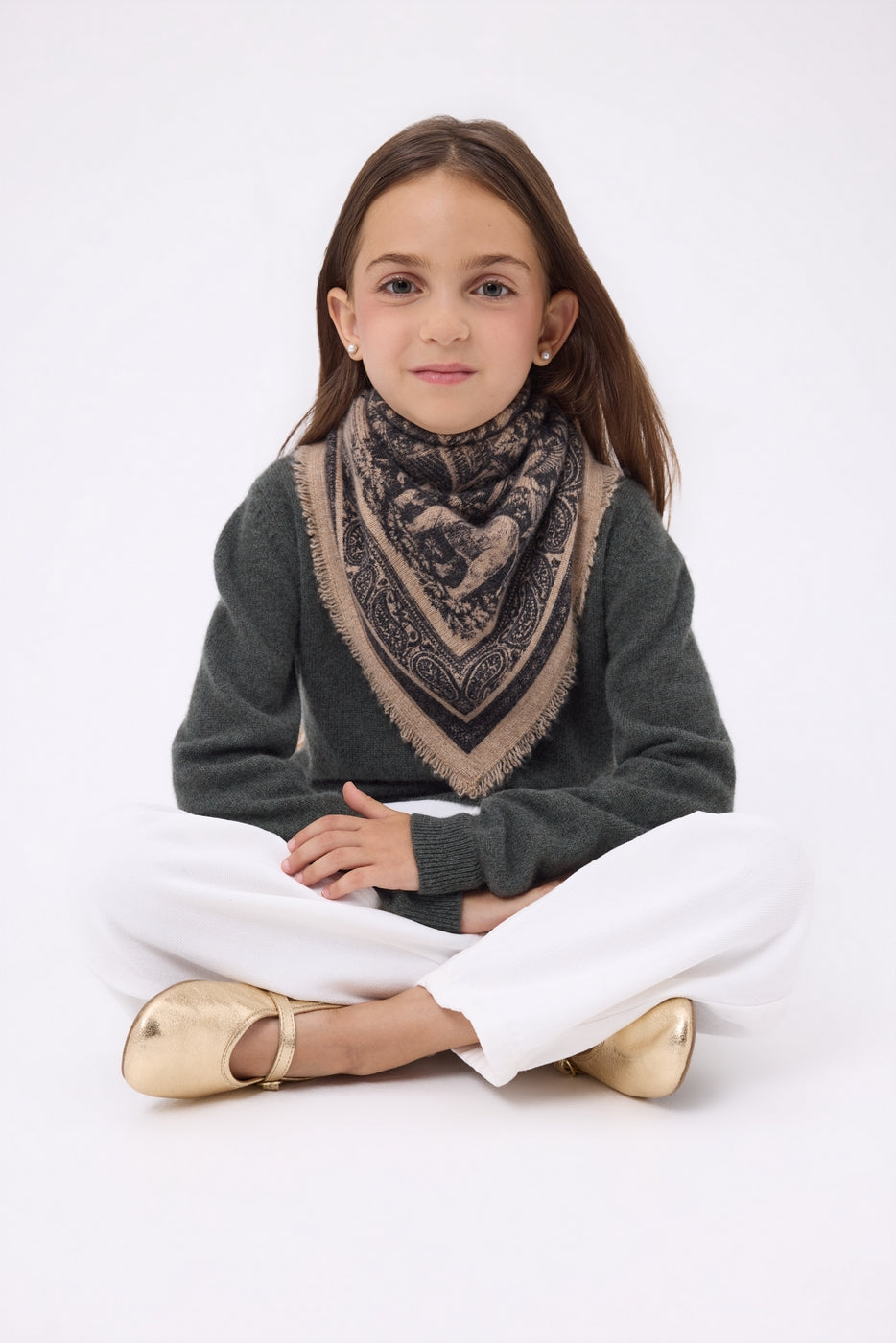 Small Grande Serre Bandana - Cream Beige - Kids