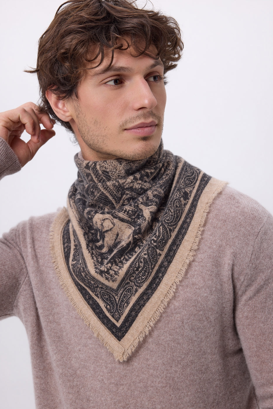 Small Grande Serre Bandana - Cream Beige - Men