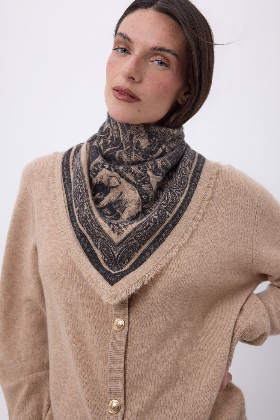 Petit Bandana Grande Serre - Beige Creme - Femme