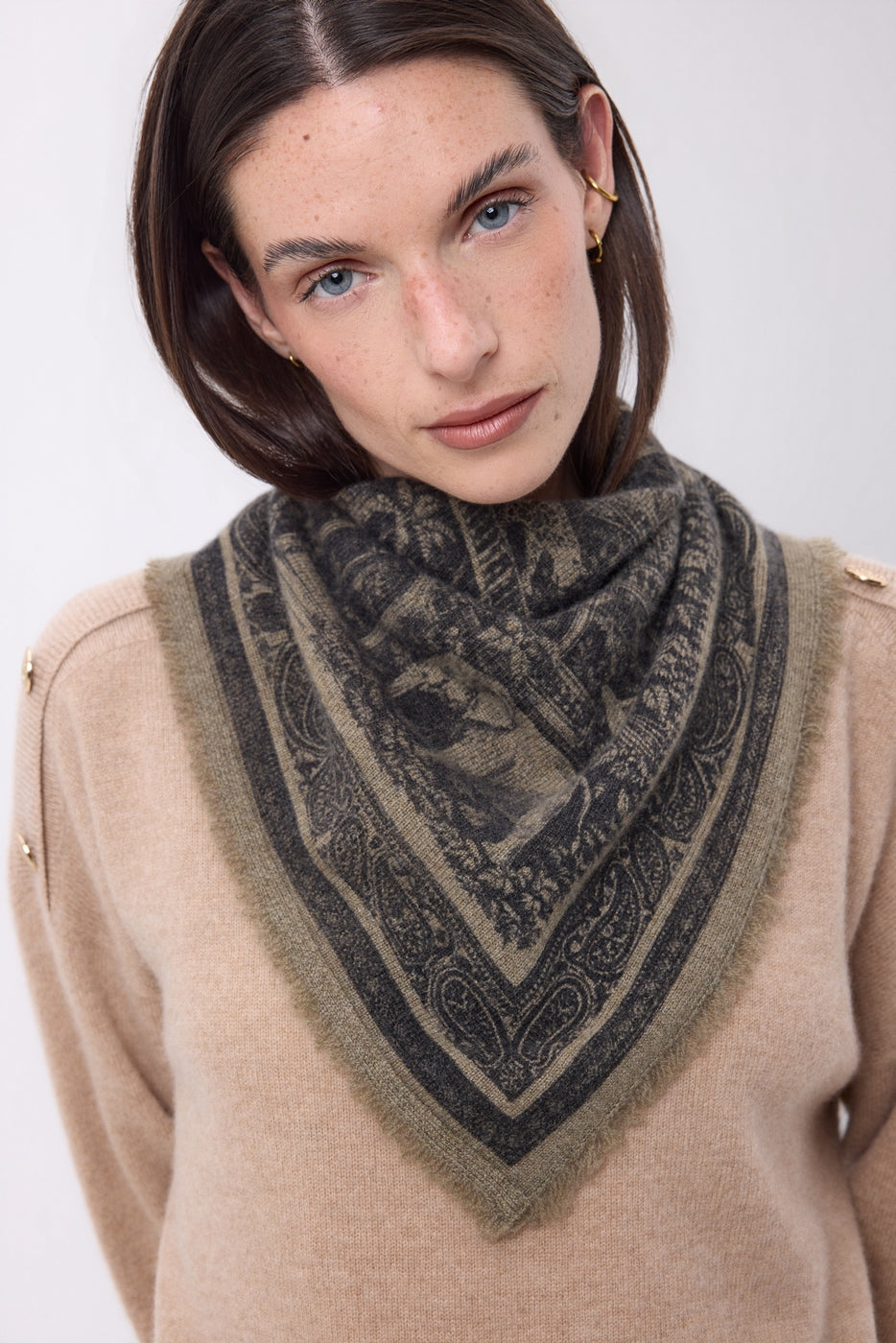 Small Grande Serre Bandana - Mottled Khaki - Women