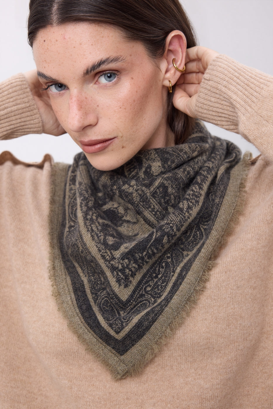 Small Grande Serre Bandana - Mottled Khaki - Women