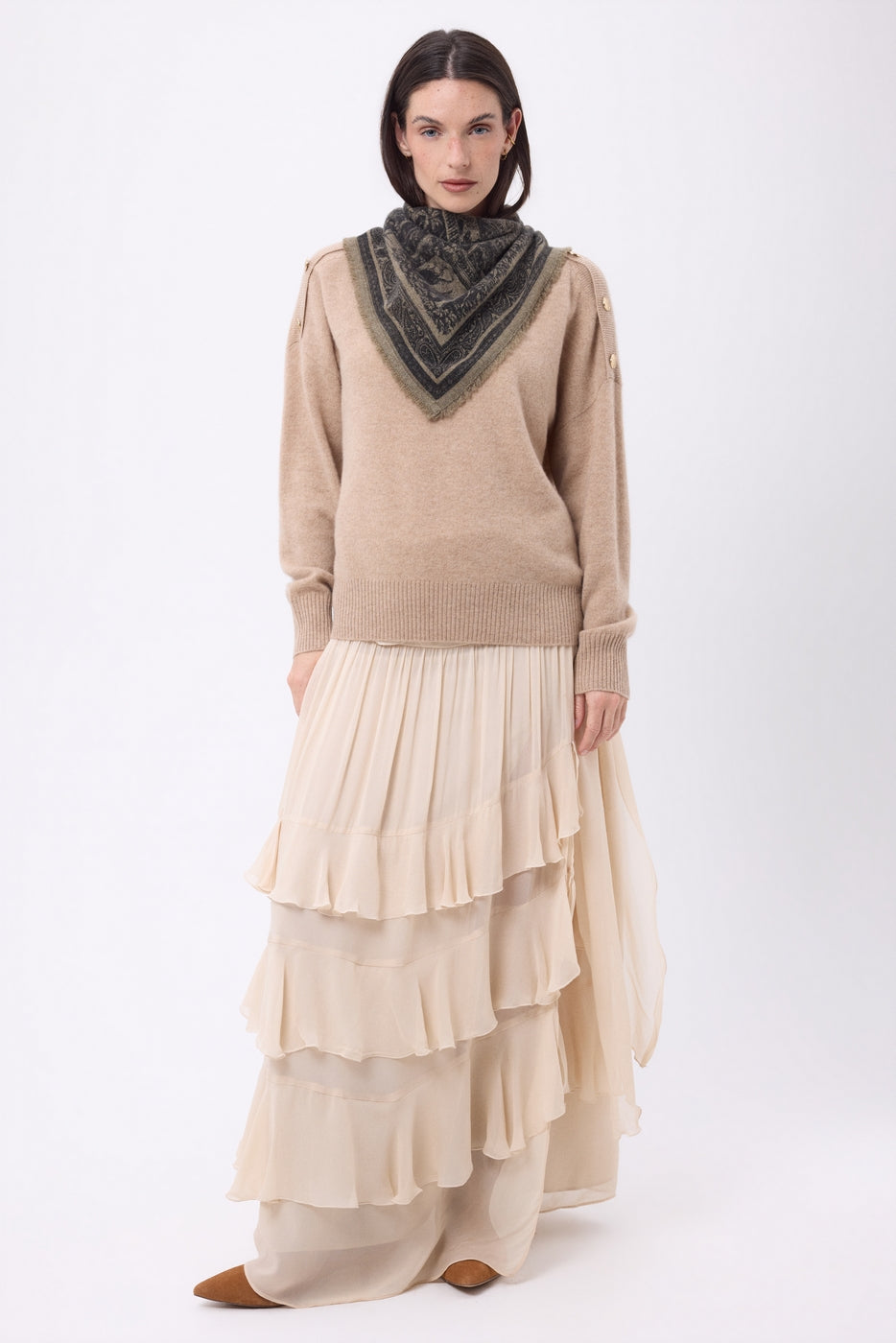 Small Grande Serre Bandana - Mottled Khaki - Women