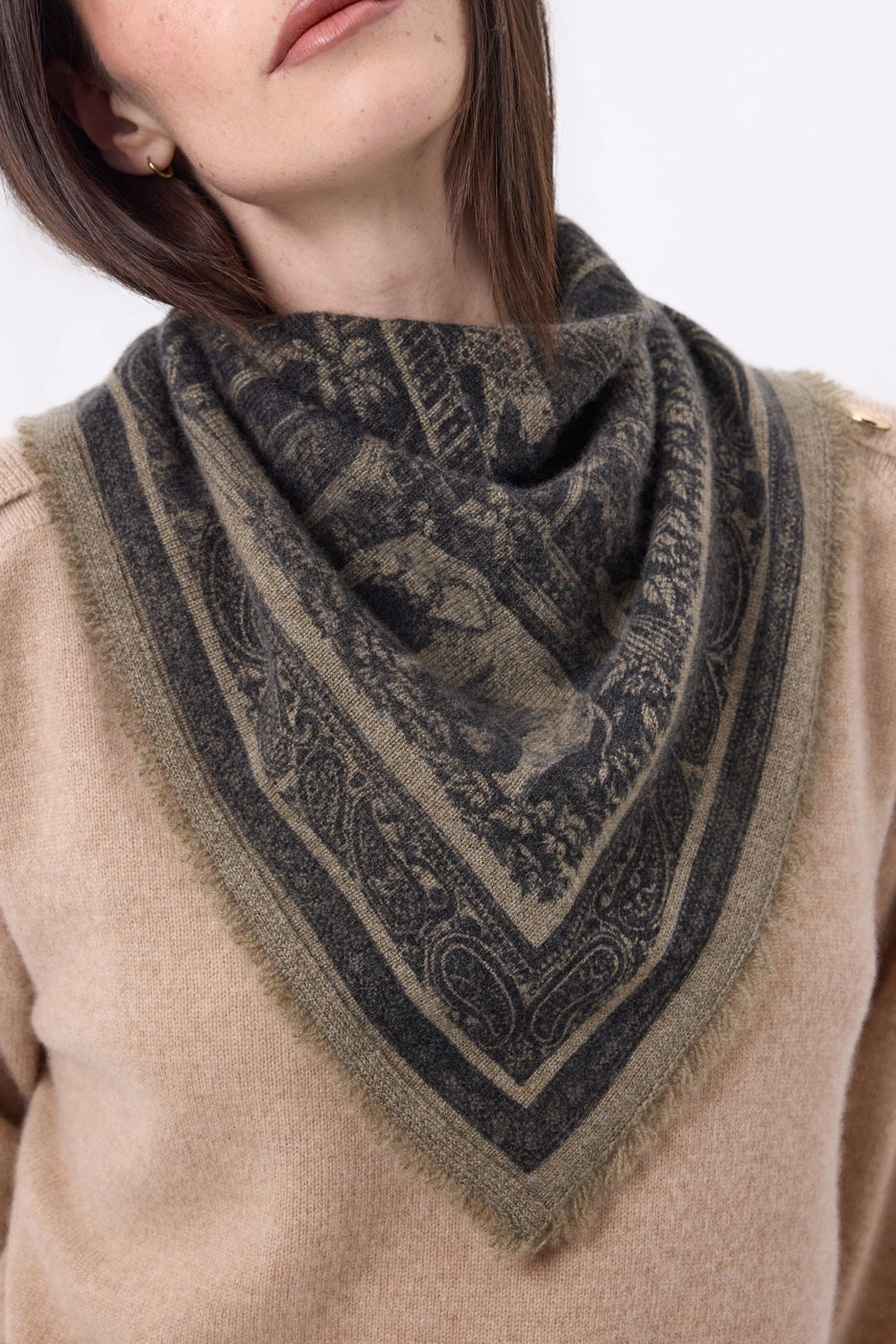 Small Grande Serre Bandana - Mottled Khaki - Women