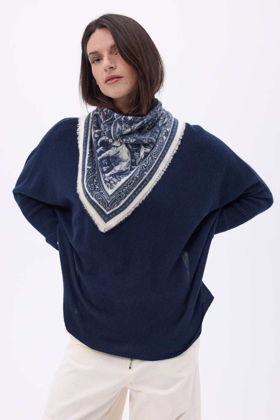Bandana pequeño Grande Serre - Azul marino - Mujer