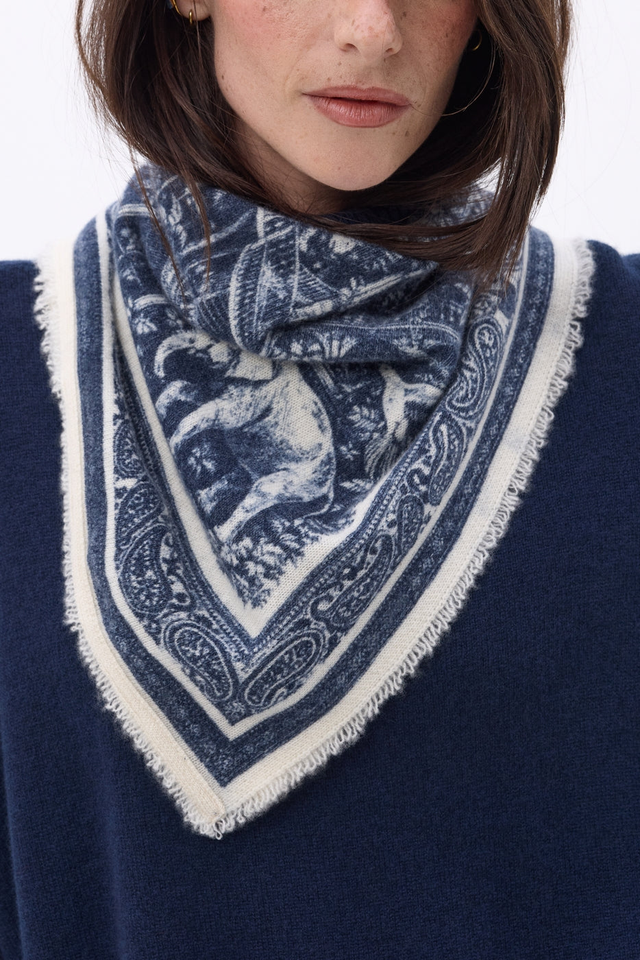 Bandana pequeño Grande Serre - Azul marino - Mujer