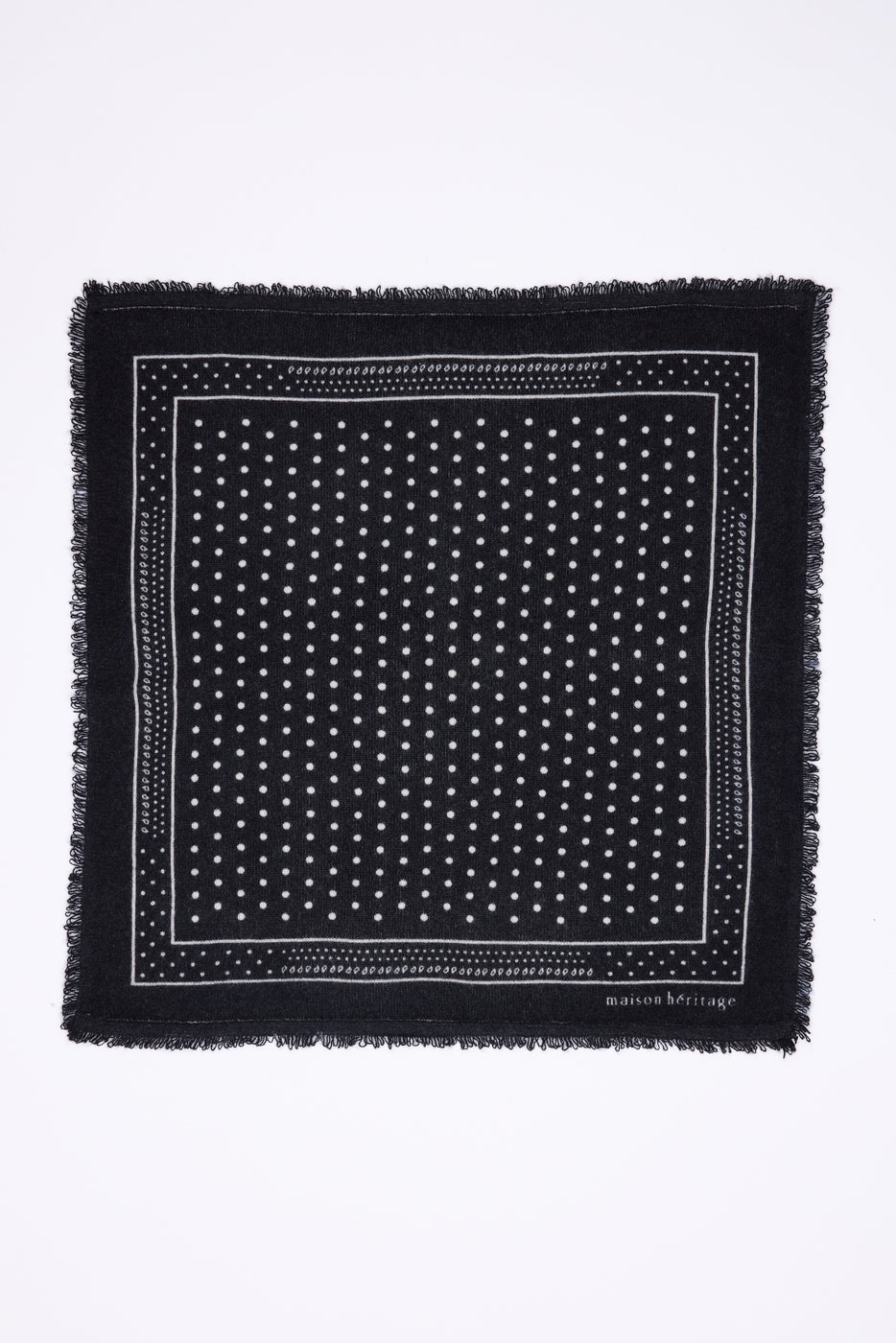 BANDANA/SMALL HERITAGE GROCHY/BLACK/ECOPAPER-M-54*54CM