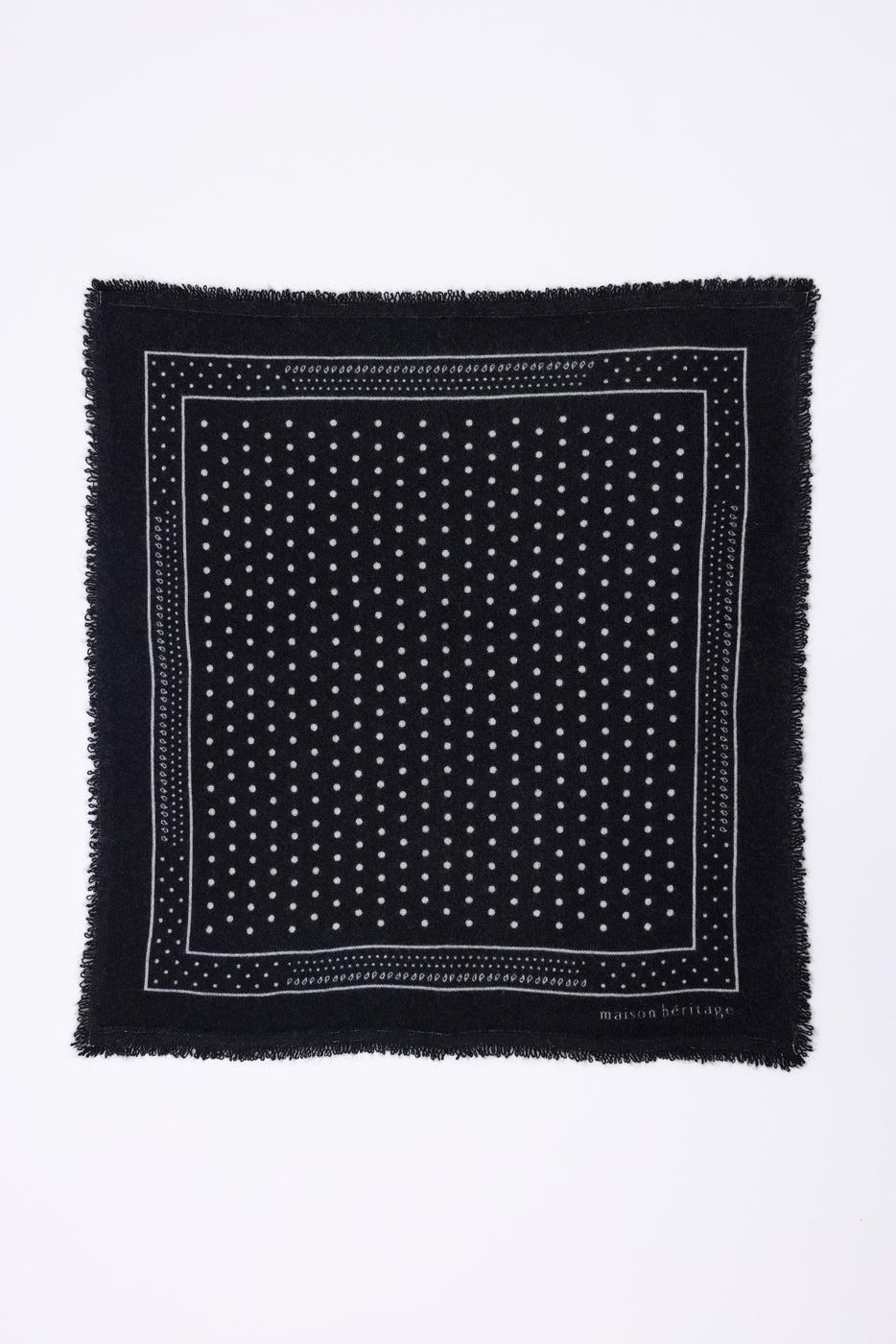 BANDANA/SMALL HERITAGE GROCHY/BLACK/ECOPAPER-M-54*54CM