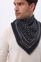 Mała bandana Heritage w kropki – czarno-biała – męska