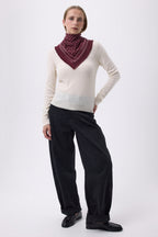 Kleine Bandana Heritage Stippen - Bordeaux Wit - Dames