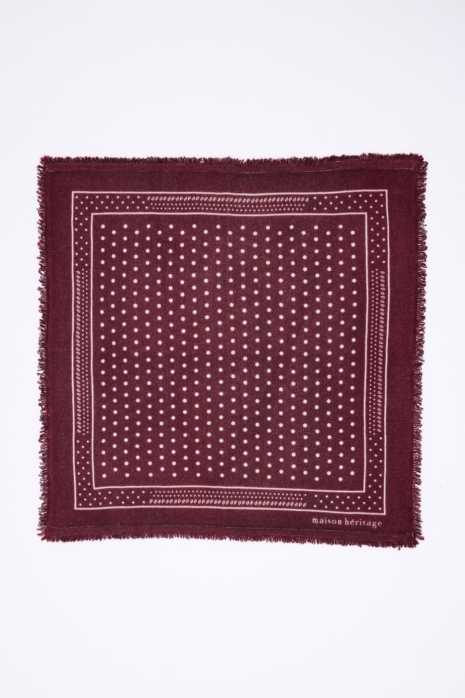 Kleine Bandana Heritage Stippen - Bordeaux Wit - Dames