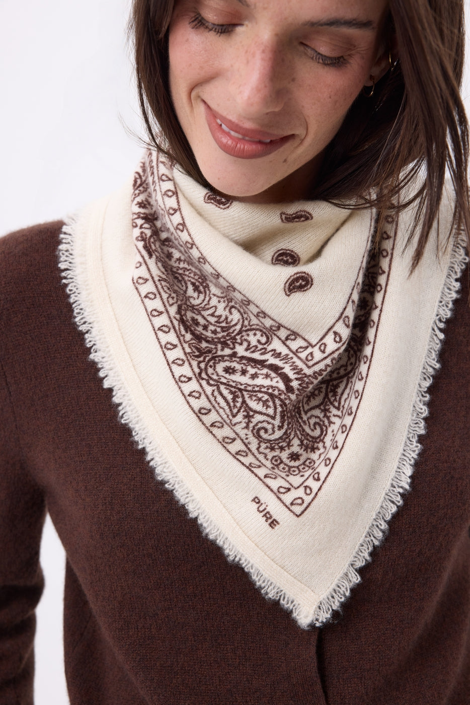 Petit Bandana Presley - Blanc Marron - Femme