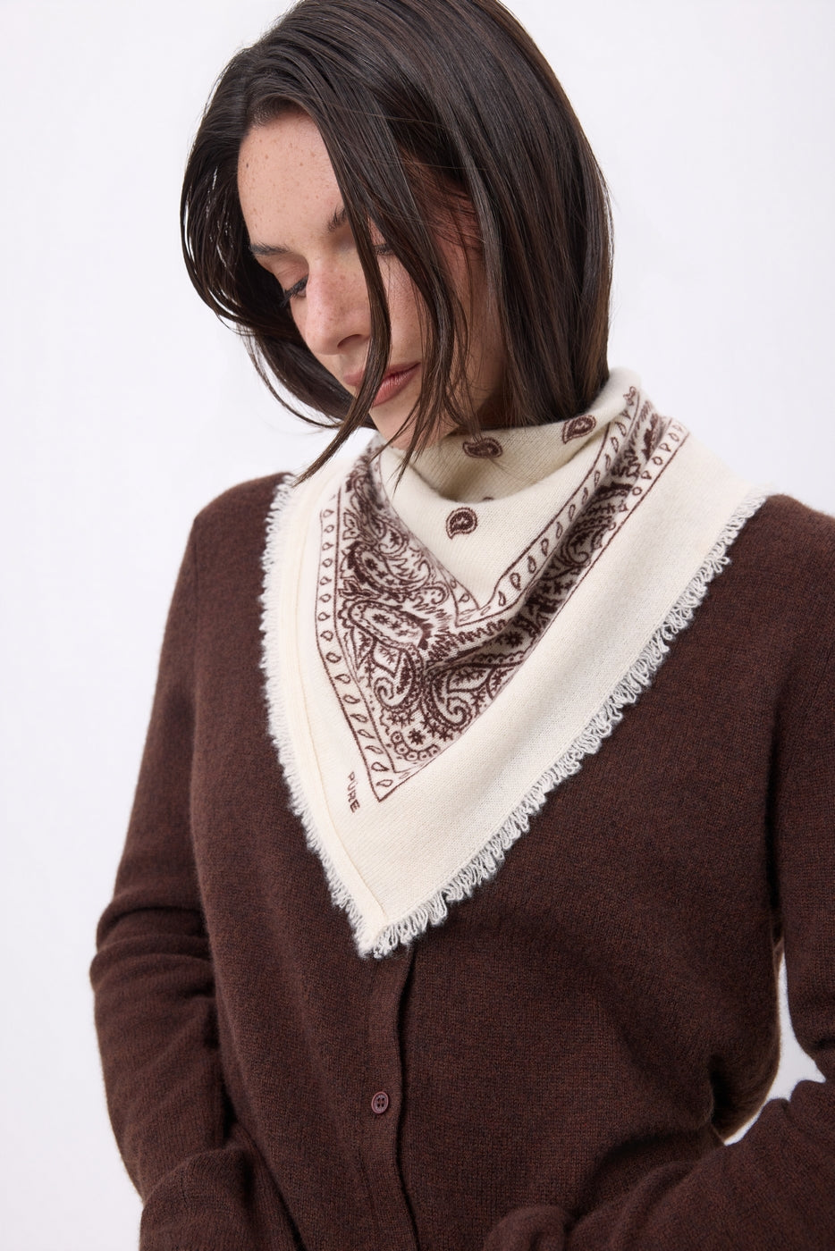 Petit Bandana Presley - Blanc Marron - Femme