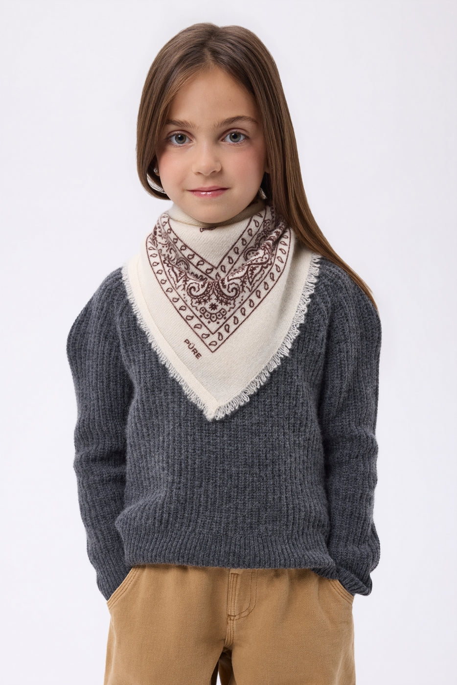 Petit Bandana Presley - Blanc Marron - Enfant