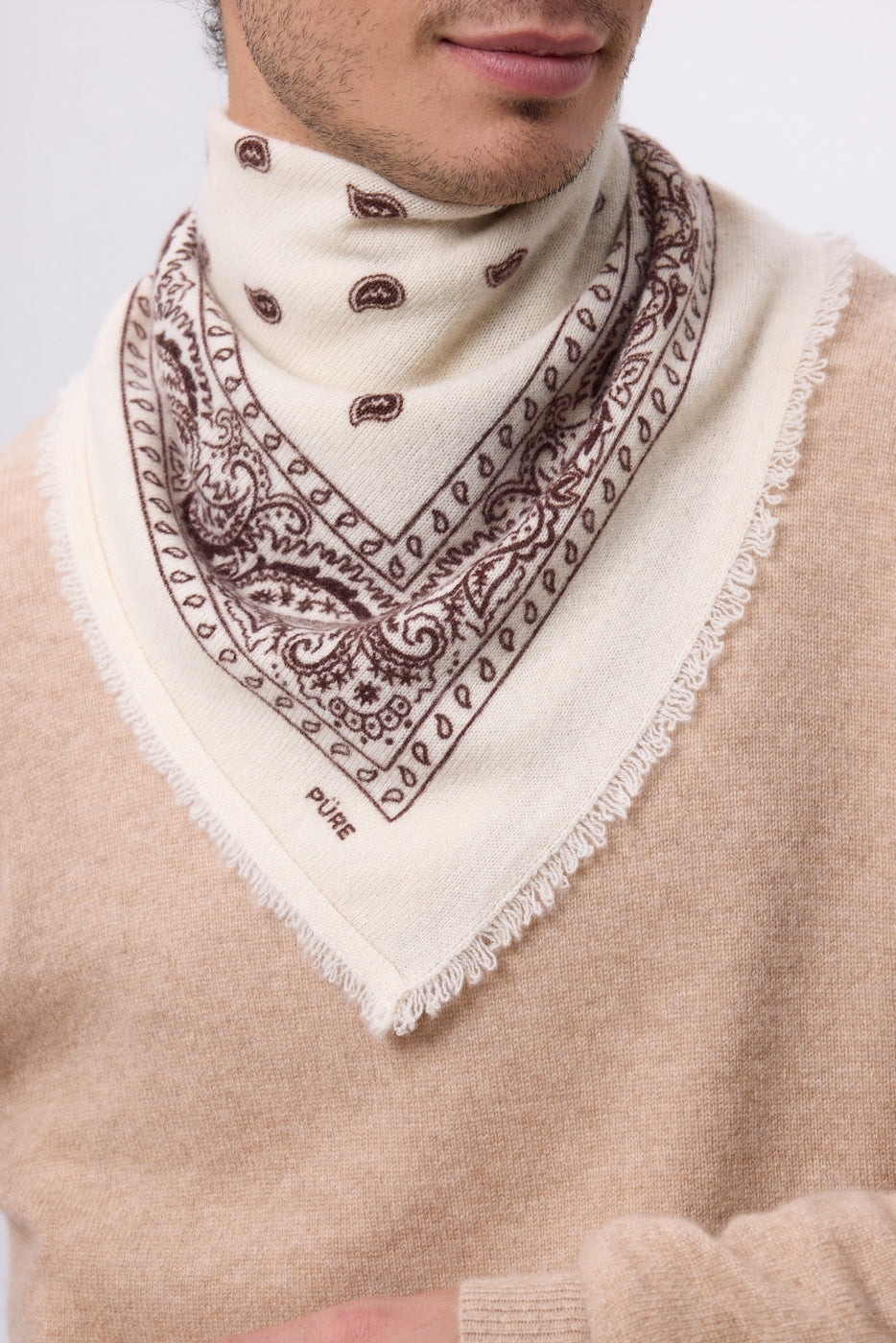 Petit Bandana Presley - Blanc Marron - Homme