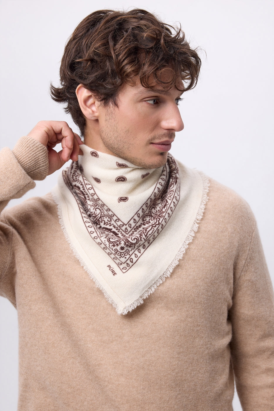 Petit Bandana Presley - Blanc Marron - Homme