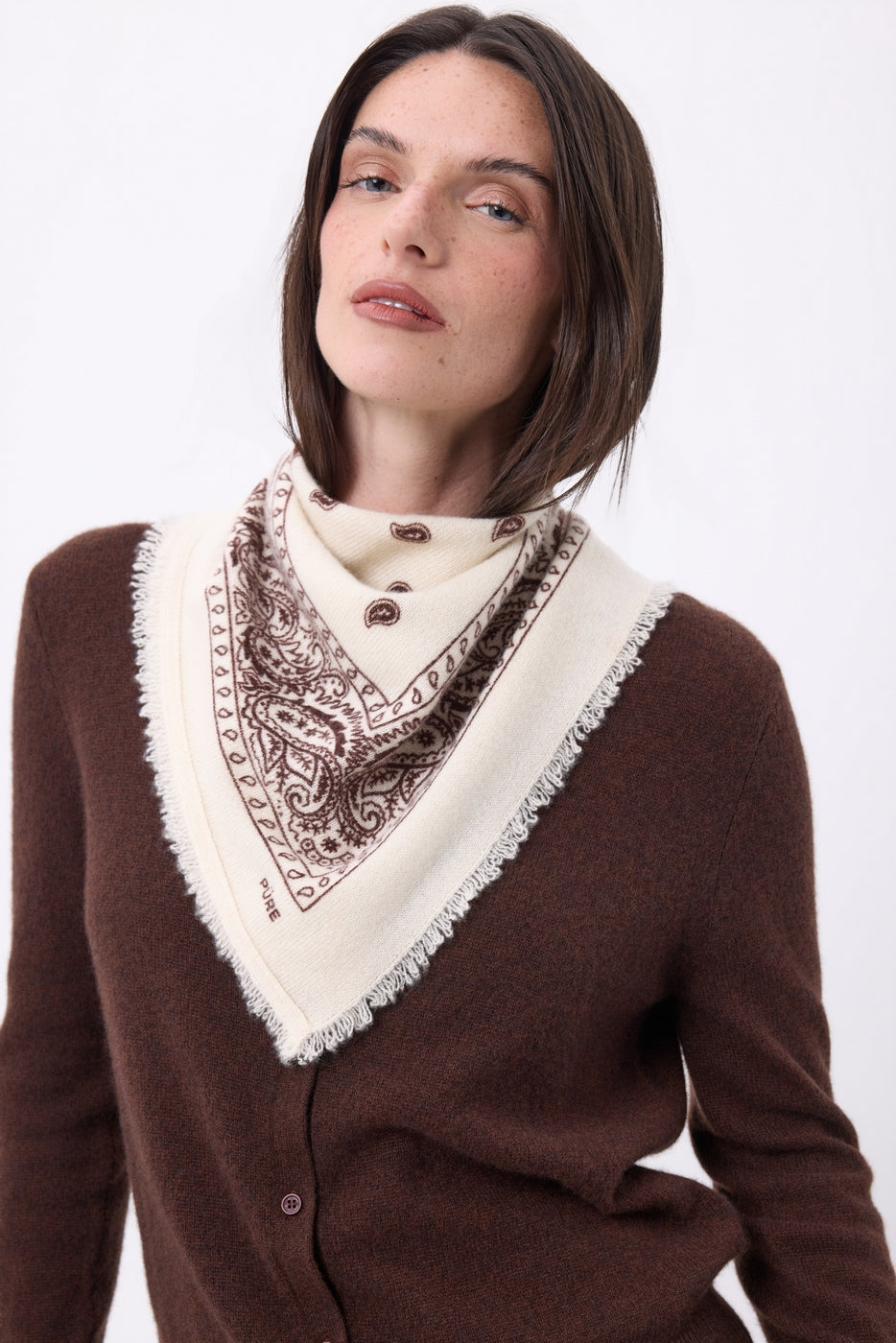 Petit Bandana Presley - Blanc Marron - Femme