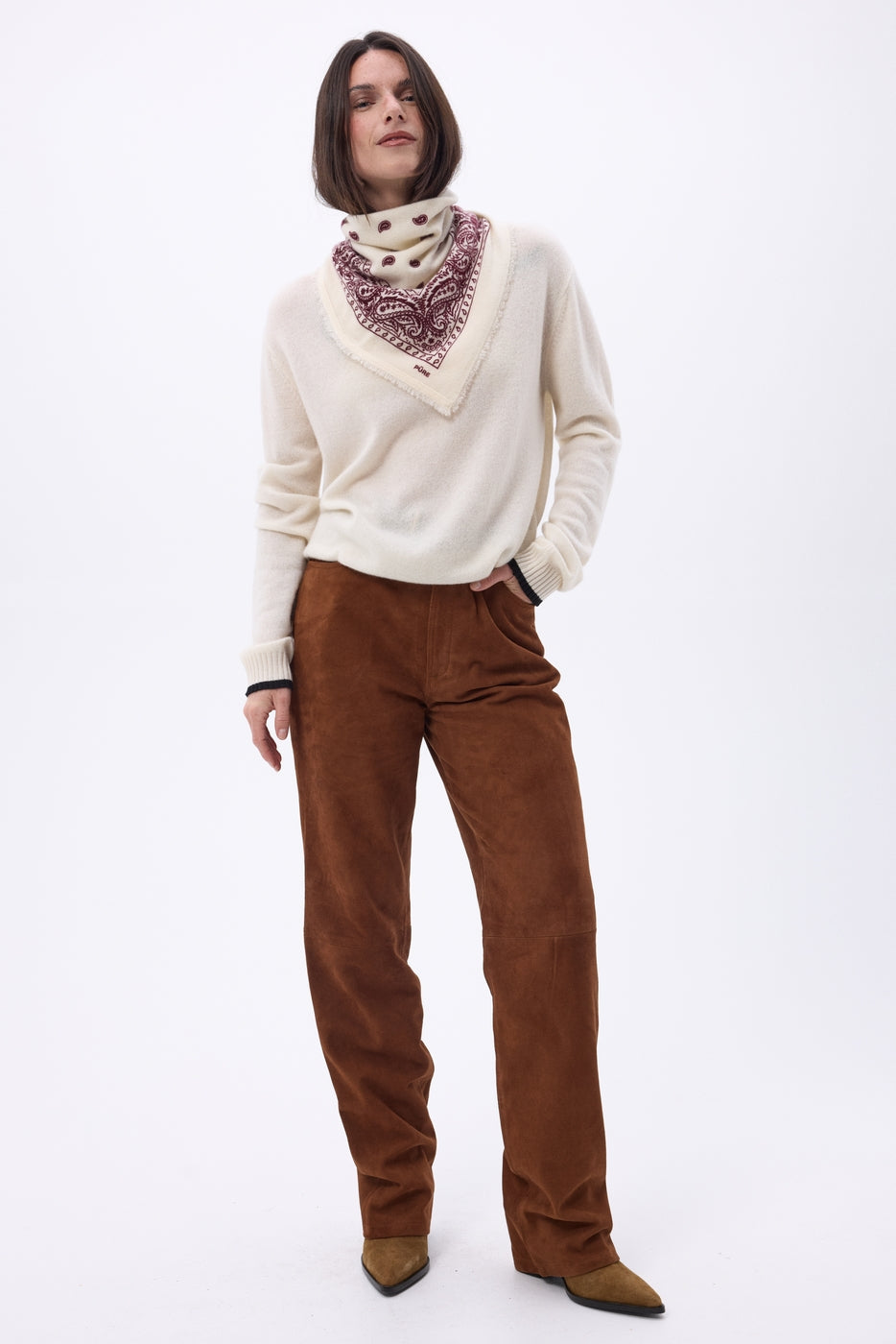 Petit Bandana Presley - Blanc Burgundy - Femme
