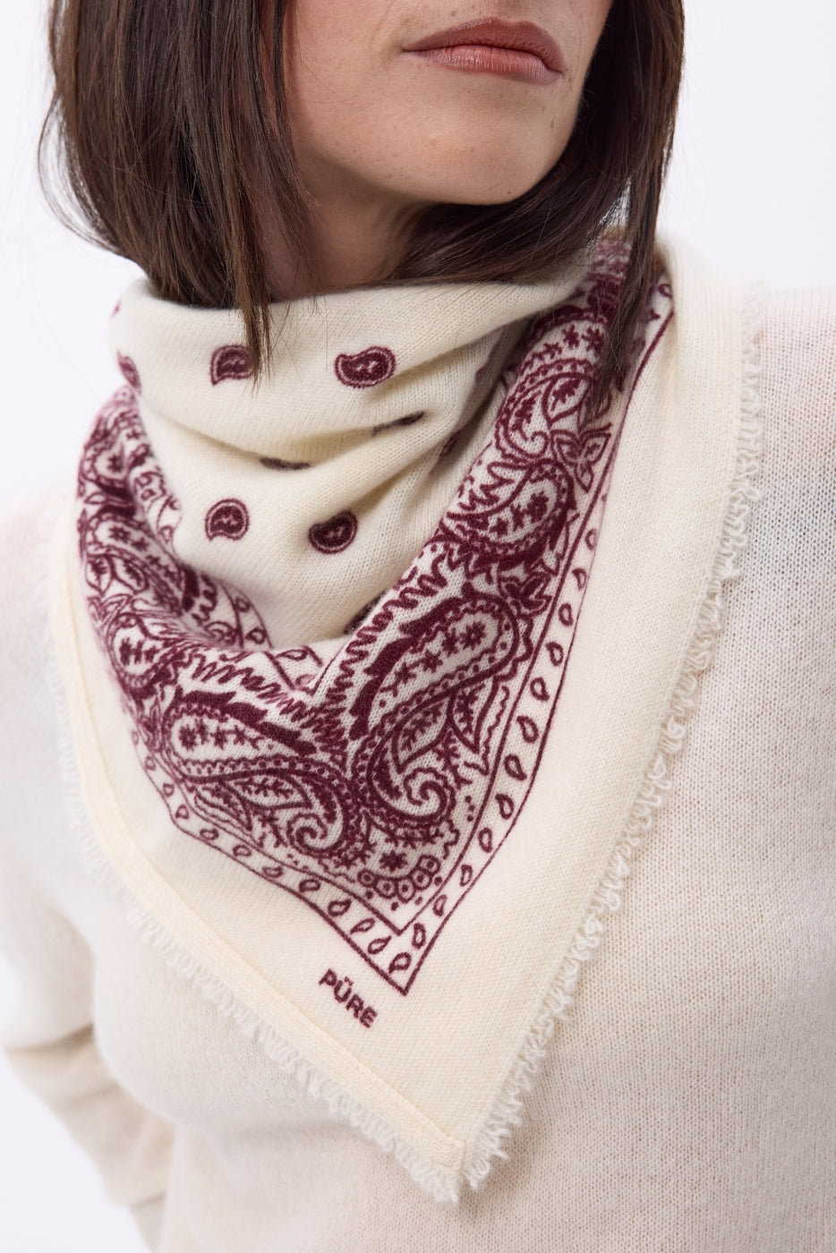 Petit Bandana Presley - Blanc Burgundy - Femme