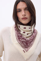 Petit Bandana Presley - Blanc Burgundy - Femme