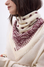 Petit Bandana Presley - Blanc Burgundy - Femme