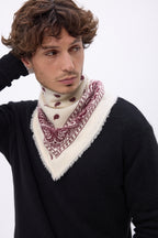 Bandana pequeño Presley - Blanco burdeos - Hombre