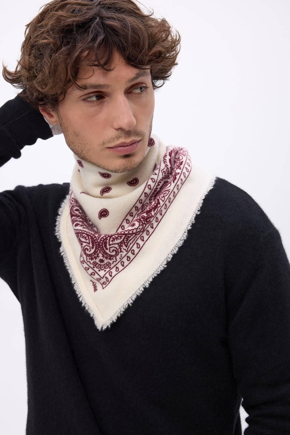 Bandana pequeño Presley - Blanco burdeos - Hombre