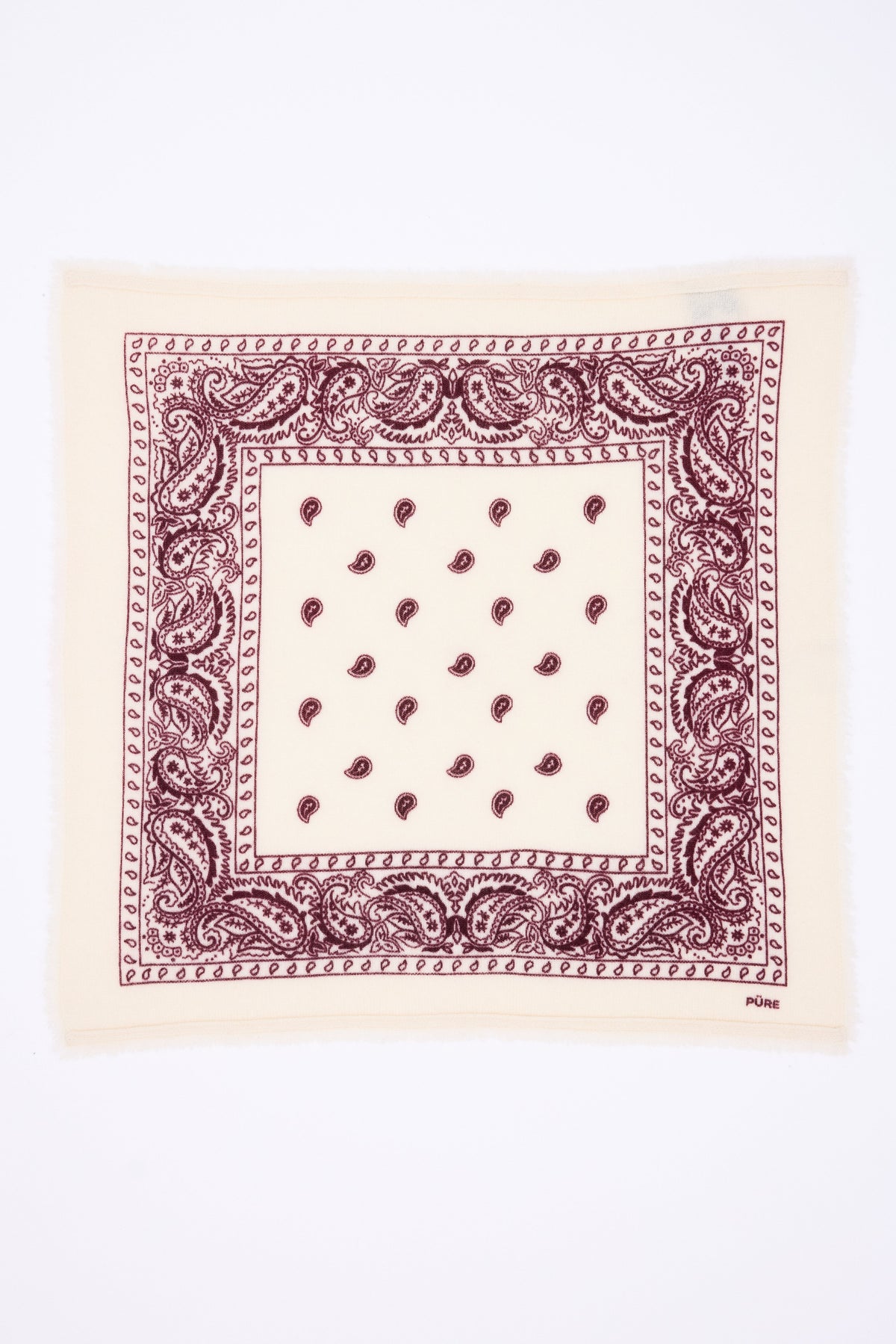 Piccola Bandana Presley - Bianco Burgundy - Donna - 100% Cashmere