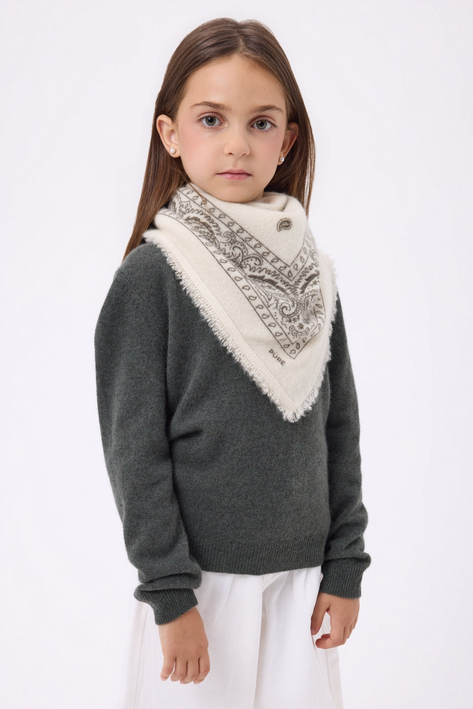 Bandana pequeño Presley - Blanco caqui jaspeado - Niño