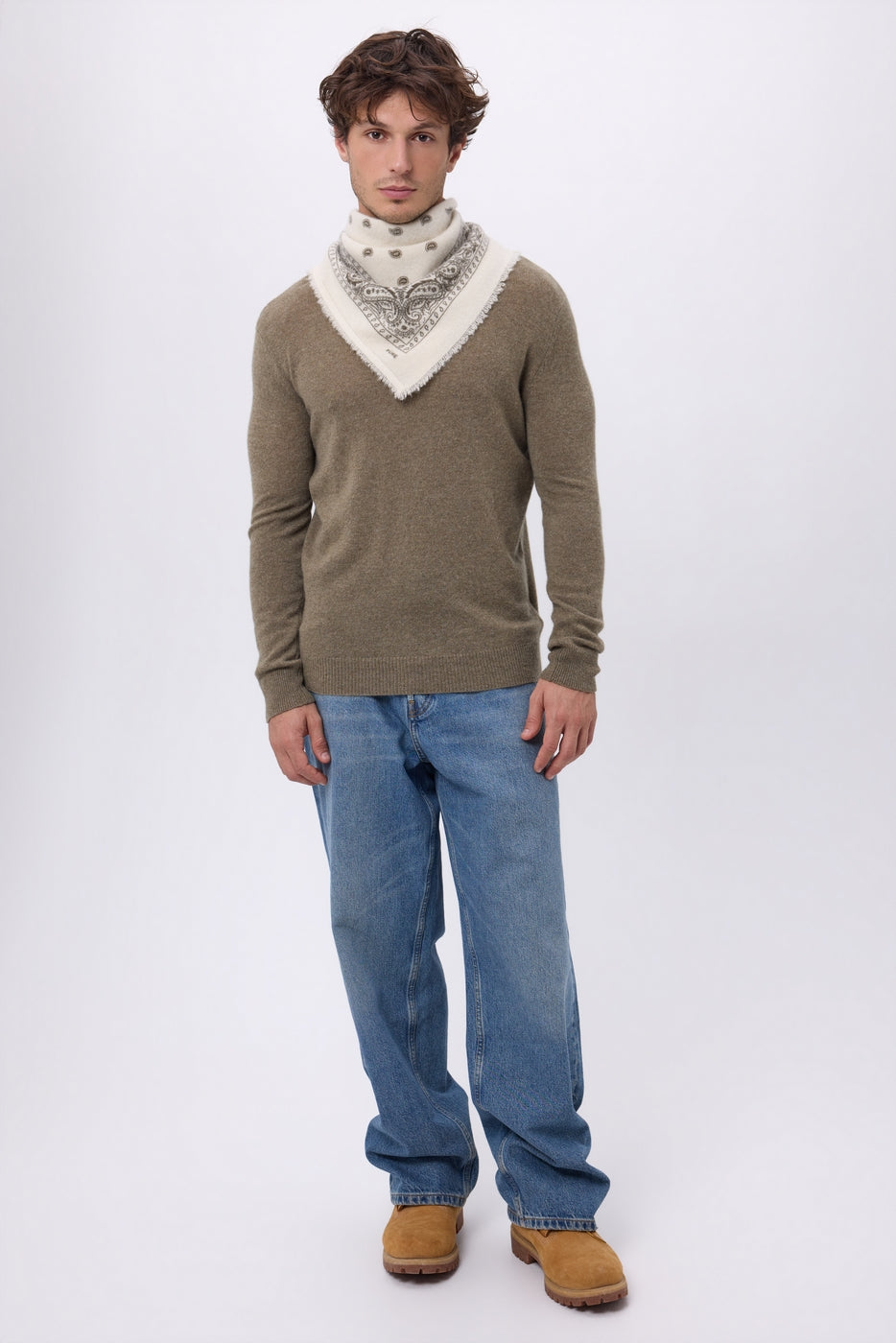 Small Presley Bandana - White Heather Khaki - Men