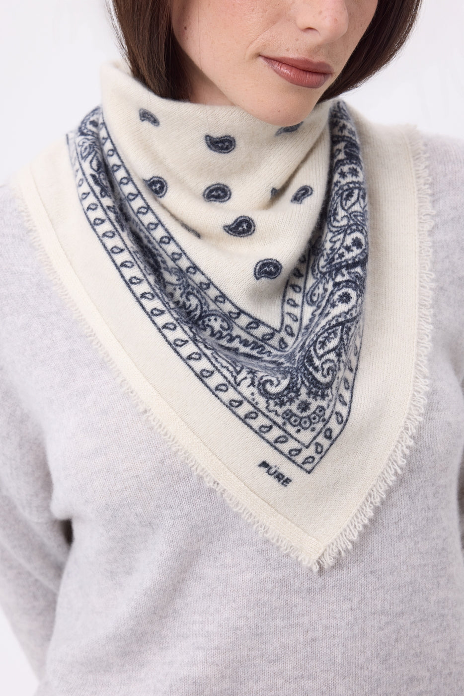 Petit Bandana Presley - Blanc Bleu Marine - Femme