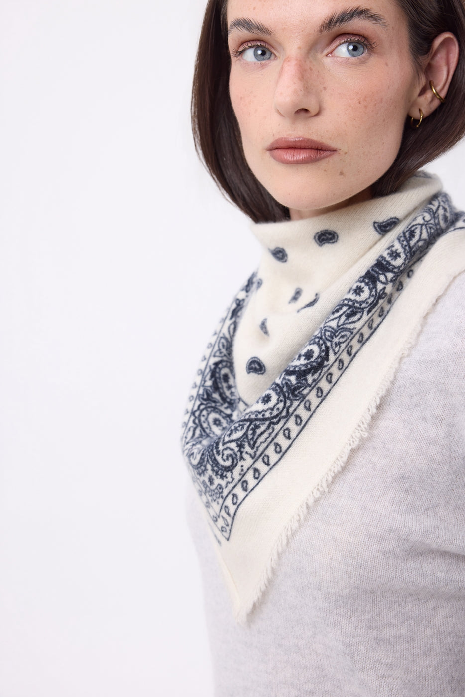 Petit Bandana Presley - Blanc Bleu Marine - Femme