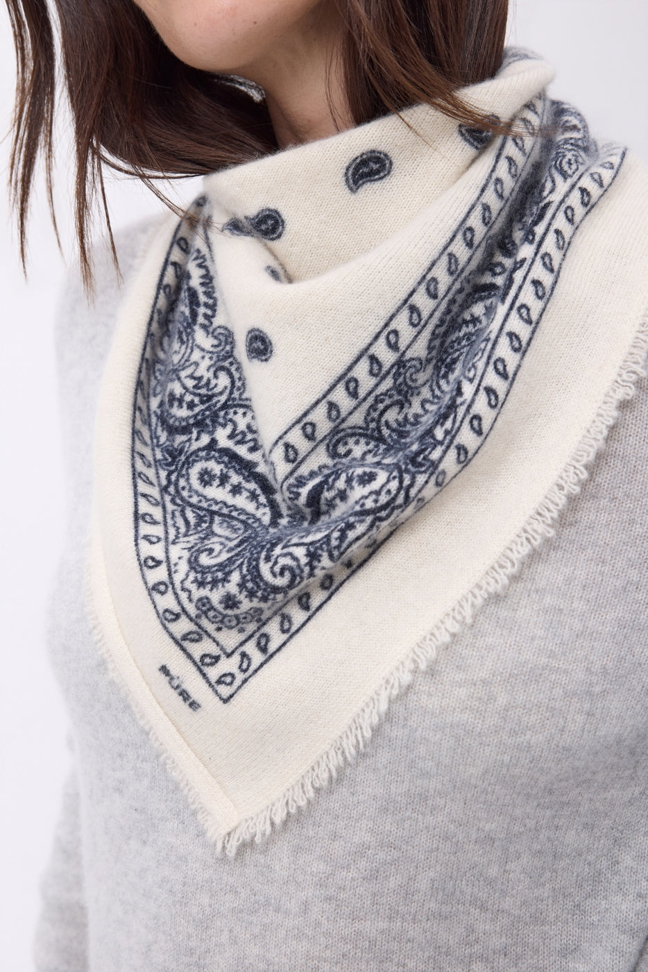 Petit Bandana Presley - Blanc Bleu Marine - Femme