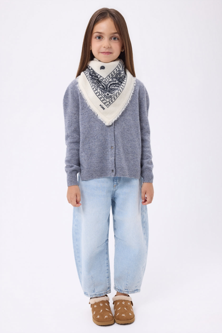 Small Presley Bandana - White Navy Blue - Kids