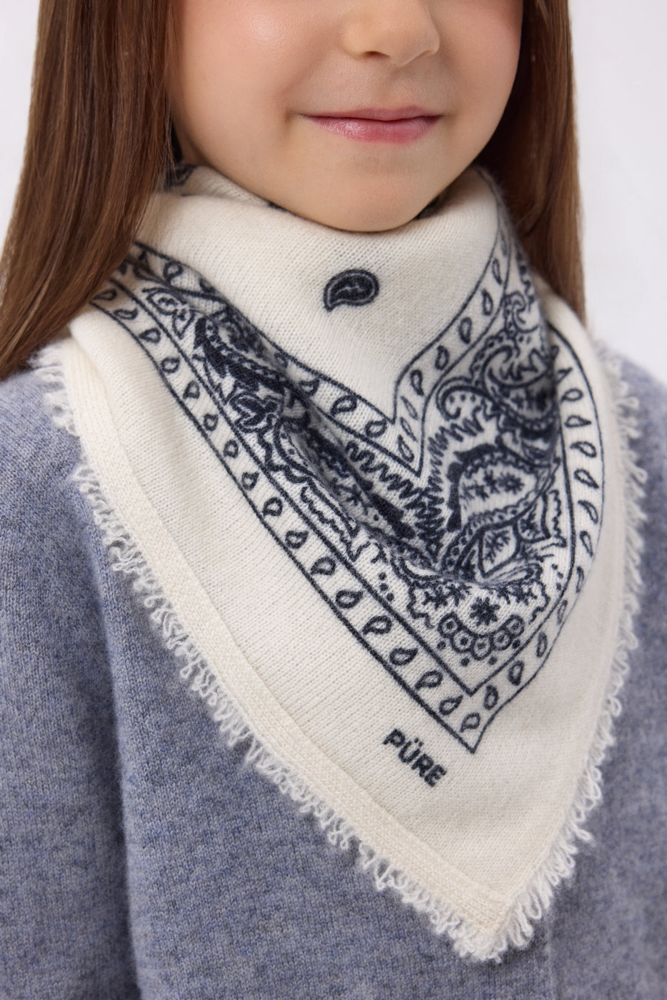 Small Presley Bandana - White Navy Blue - Kids