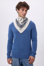 Bandana pequeño Presley - Blanco azul marino - Hombre