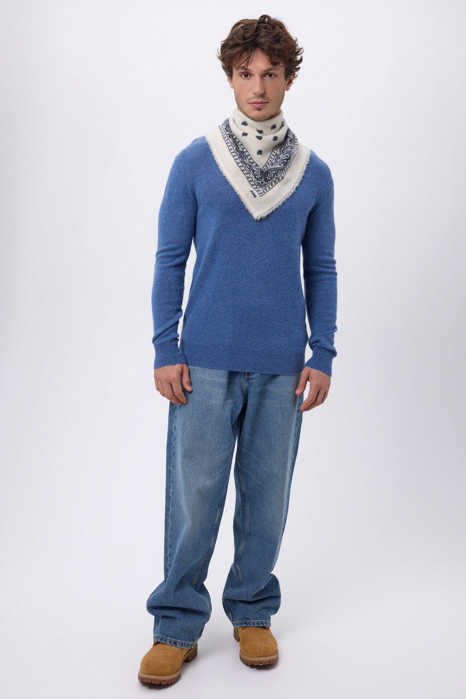 Bandana pequeño Presley - Blanco azul marino - Hombre