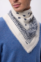 Bandana pequeño Presley - Blanco azul marino - Hombre